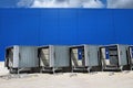 Loading dock at a warehouse. modern logistics center. Ramp of th