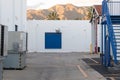 A loading by door on a soundstage in Hollywood California at Golden hour