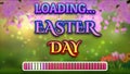 loading easter day on beautiful green blur spring background with progress line Royalty Free Stock Photo