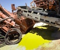 Loading Frac Sand for Fracking oil and gas well Royalty Free Stock Photo