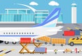 Loading Freight Containers in a Cargo Plane Royalty Free Stock Photo