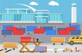 Loading Freight Containers in a Cargo Plane Royalty Free Stock Photo