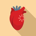 Loading healthy heart icon flat vector. Patient impact