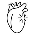 Loading healthy heart icon outline vector. Patient impact