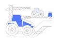 Loading heavy equipment abstract concept vector illustration.