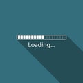 Loading icon isolated with long shadow. Progress bar icon. Flat design. Vector Royalty Free Stock Photo