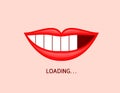 Loading icon on mouth shape.