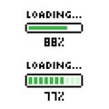 Loading icon in pixel art style, load bar 88 percent, 77 percent,