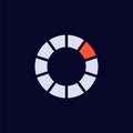 Loading icon with progress indicator showing partial completion in circular design Royalty Free Stock Photo