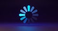 Blue Loading Spinner Icon Digital Progress Bar on Dark Abstract Background with Copy Space Royalty Free Stock Photo