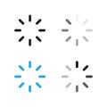 Loading icon set. Circular progress symbols. Rotating loader indicators. Minimalist design elements. Royalty Free Stock Photo