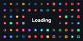Loading icon set. Minimalist loading animation icons Royalty Free Stock Photo