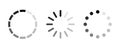 Loading icon set. Progress load, download upload indicator symbol Royalty Free Stock Photo