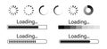 Loading icons. Set of loading icon on white background .Load bar vector illustration . Downloading process
