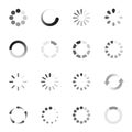 Loading indicator icon set, download symbol collection Royalty Free Stock Photo