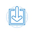 Loading information vector line icon. Process of filling disk with digital data. Royalty Free Stock Photo