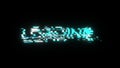 Loading inscription on a black background. Blue color. Digital font. 3d animation of a seamless loop