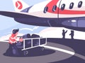 Loading of luggage in plane Royalty Free Stock Photo