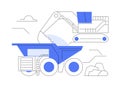 Loading mining truck abstract concept vector illustration.