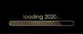 Loading 2020 New Year banner with golden progress indicator Royalty Free Stock Photo