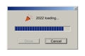 2022 loading notification message in classic retro style of system user interface