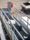 Loading passenger cargo at the airport