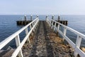 Loading platform under a cloudless sky