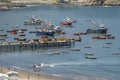 Loading port in the mining city of Lota, Chile. Royalty Free Stock Photo