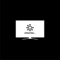 Loading process in computer screen icon isolated on black background