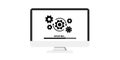 Loading process in computer screen. System software update, data upgrade, or synchronize with progress bar. Royalty Free Stock Photo