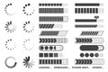 Loading process icons set. Download and upload indicator sign, waiting symbols. Vector