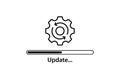 Loading process. Update system icon. Update Status Symbol. Concept of upgrade application progress icon