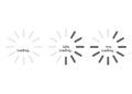 Loading progress bar. Circle shape. 50% and 75% loading. White background. Vector illustration Royalty Free Stock Photo