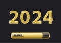 2024 Loading Progress Bar Golden Royalty Free Stock Photo