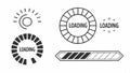 Loading progress bar set, data loading and process indicator vector design Generative AI Royalty Free Stock Photo
