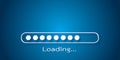 Loading progress bar symbol on dark blue background. Download upload data information and business progressive concept.