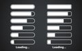 Loading or progress bars set. Different type web UI elements. Vector design Royalty Free Stock Photo