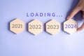 Loading progress from 2023 to 2024 to countdown merry christmas and happy new year, Planning and challenge strategy in new year