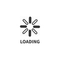 Loading, Reload Isolated Flat Web Mobile Icon Vector Sign Symbol Button Element Silhouette on white background Royalty Free Stock Photo
