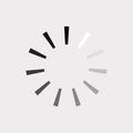 Loading rounded icon. Percentage loading, downloading, uploading progress. Vector.