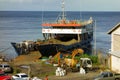 Loading sand on an inter-island barge in the caribbean