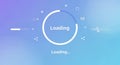 Loading screen with circular progress bar and gradient blue background indicating waiting period Royalty Free Stock Photo