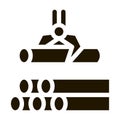 loading timber wood machine icon Vector Glyph Illustration