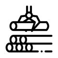 Loading timber wood machine icon vector outline illustration