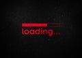 Loading title sign with status bar, grunge style with grain and partial blur