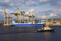 Loading or unloading of a bunker tanker