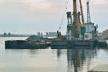 Loading and unloading operations in the cargo port, 29 07 2020, Rybinsk, Russia