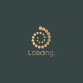 Loading vector. Gold effect vector design and background