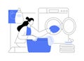 Loading washing machine isolated cartoon vector illustrations.