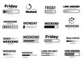 Loading week bar. Business ui interface web template quote pictures lazy week days vector funny pictures